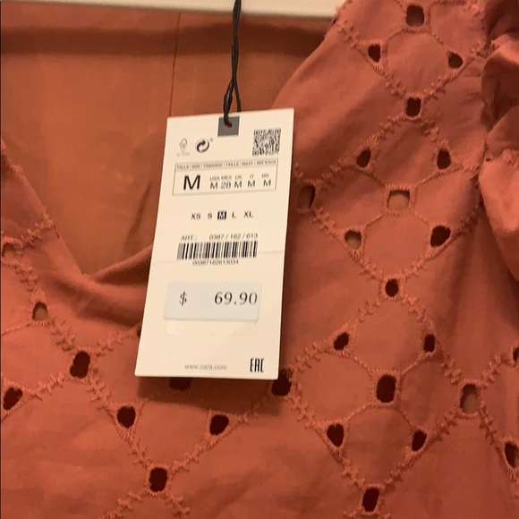 Eyelet Dress with Puffed Sleeves from Zara NWT - Picture 4 of 4